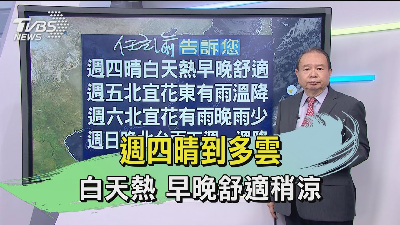週四晴到多雲 白天熱、早晚舒適稍涼