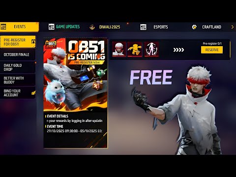 OB 51 UPDATE 😍 FREE REWARDS 🤑 NEW CHARACTER + FREE GUN SKINS 🤯 NEW EVENT FREE DIAMONDS 💎 FREE FIRE 🔥