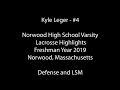Norwood High Varsity Lacrosse 2019-Freshman Year
