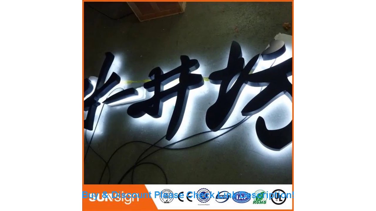 Led backlit stainless steel signs channel letters