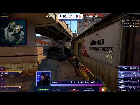 Xyp9x INSANE 3 KILLS TROUGH THE WALL + ACE - BLAST Pro Series (CSGO)