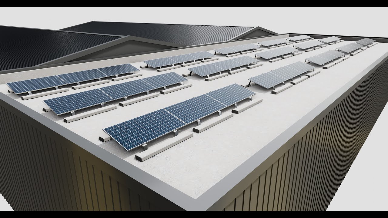 Rooftop Lightweight Solar Construction Type-2 3D Model