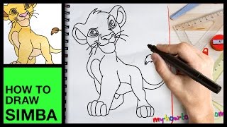 How to draw Simba - Easy step-by-step drawing lessons for kids