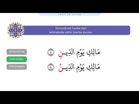 Elif Be Dersleri 14 - Vakıf ve İbtidã ( Kelime Sonunda Duruş) - Mehmet Emin Yiğit