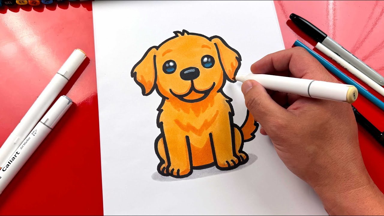 To Draw A Golden Retriever Puppy