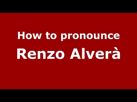 How to pronounce Renzo Alverà (Italian/Italy)  - PronounceNames.com