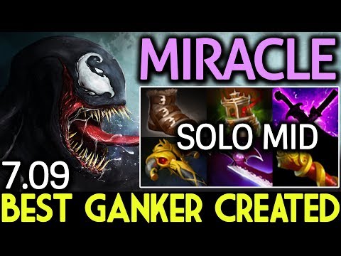 Miracle- Dota 2 [Night Stalker] Solo Mid 7.09 | Best Ganker Created!