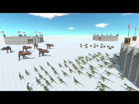 Dinosaurs 3 Army Teams Chaos Fight Animal Revolt Battle Simulator