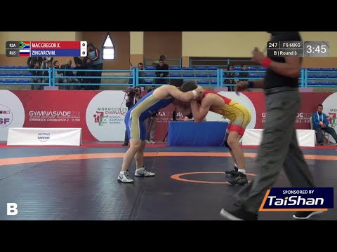 Round 3 FS - 65 kg: X. MAC GREGOR (RSA) v. M. ZINGAROV (RUS)