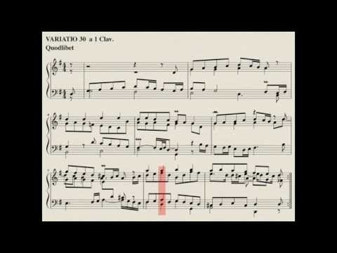 30 Quodlibet, Goldberg Variations (J.S. Bach) complete with score. Kimiko Ishizaka, piano.