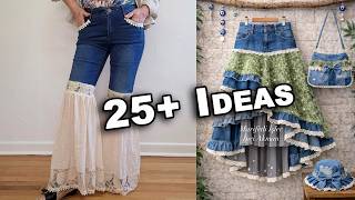 25 Ideas to DIY Old Jeans into Wearable Fashion Pieces