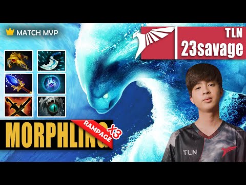 [3X RAMPAGE] Morphling Safelane | TLN.23savage | MORPHLING TI MOST PICKED | 7.32c Gameplay Highlight
