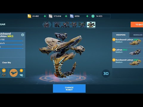 #warrobots Testing MK3 quicksand ophion  with MK2 labrys, say hi to the titan slayer #pixonic