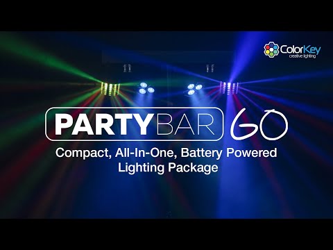 ColorKey PartyBar Go Compact All-In-One Battery-Powered Lighting Package with 4 Push Button LED Menu