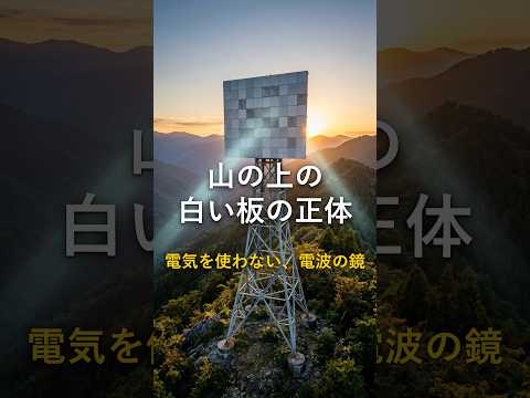 山の上の白い四角い板は、何をしているのか