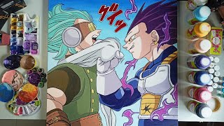 Drawing Vegeta UE Vs Granola - Vegeta unleashed his powers | Commission