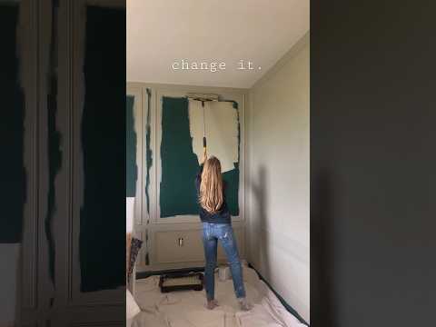 Out with the dark, moody green, in with the…greenish. #bedroommakeover #diyprojects