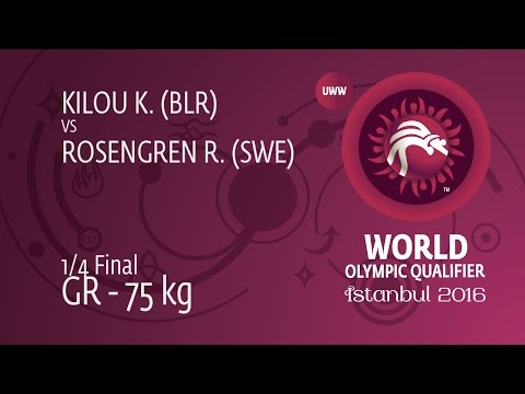 1/4 GR - 75 kg: R. ROSENGREN (SWE) df. K. KILOU (BLR), 4-2