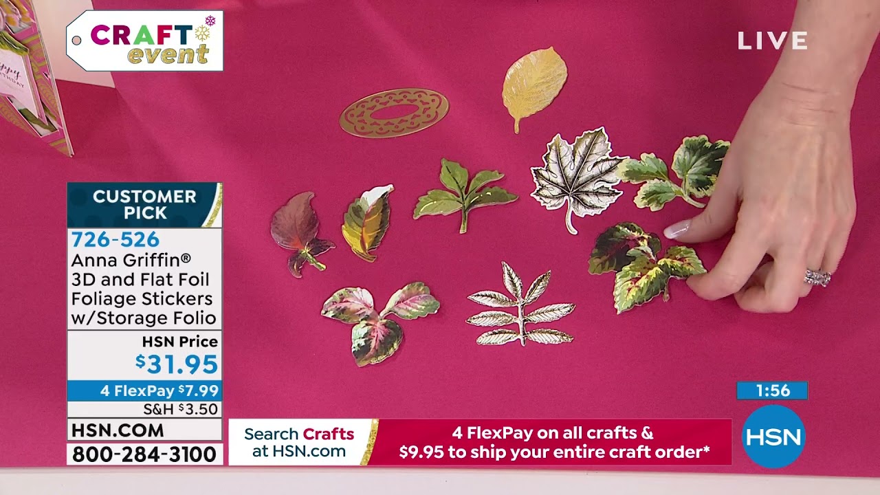 Anna Griffin 3D and Flat Foil Foliage Stickers with Stor...