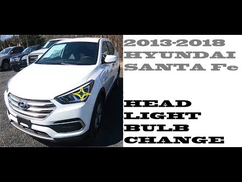 How to replace change Headlight bulbs in Hyundai Santa fe 2013-2018