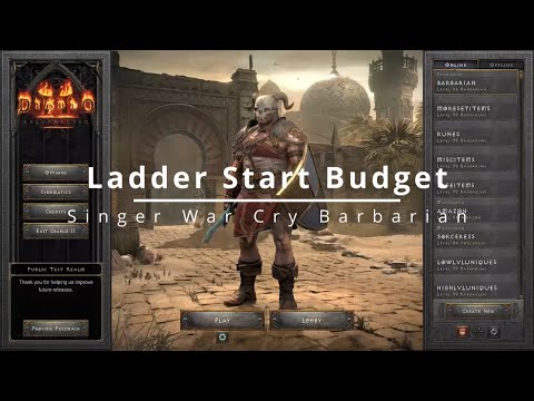 D2R PTR Ladder Start Budget War Cry Barb