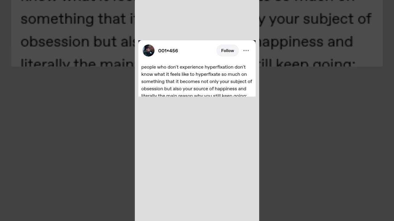 Hyperfixation Tumblr Post