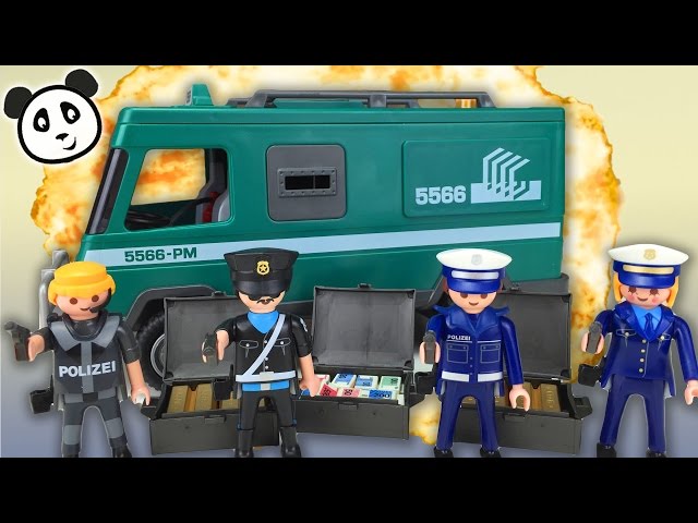 Vídeo relacionado con PLAYMOBIL Action Heroes 71597 Transportador de Dinero, Incluye Tres Oficiales de policía, un Delincuente en Motocicleta y un Perro policía, Juguetes para niños y niñas a Partir de 4 años