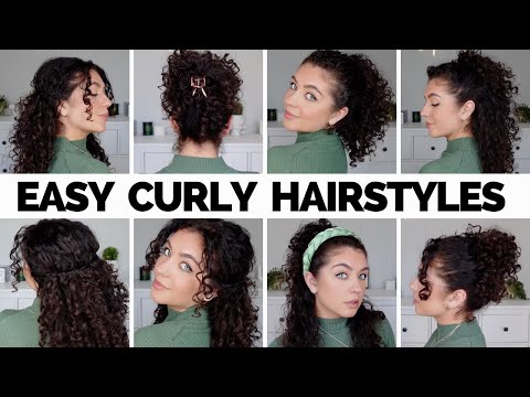 5 EASY CURLY HAIRSTYLES | for work and school