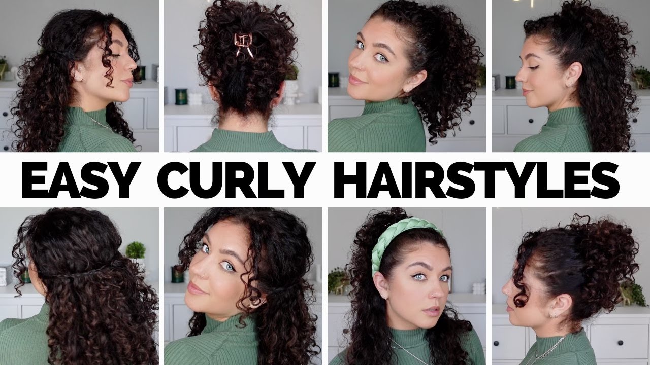 5 EASY CURLY HAIRSTYLES | for work and school