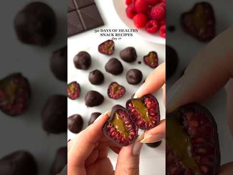 3-ingredient Chocolate Raspberry Bites😍 #snackrecipe #healthyrecipes #easyrecipes