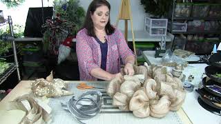 Metallic Deco Mesh Christmas Wreath - Preview of October Wreath Making of the Month Club Project