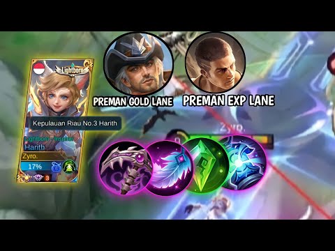 TOP GLOBAL HARITH VS PREMAN GOLD LANE DAN EXP LANE! TIPS AND TRICK HARITH MOBILE LEGENDS