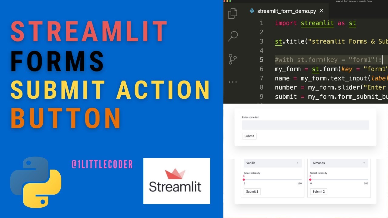 Streamlit Forms + Submit Action Button Tutorial Demo | Python ML Web App Dev Tutorial