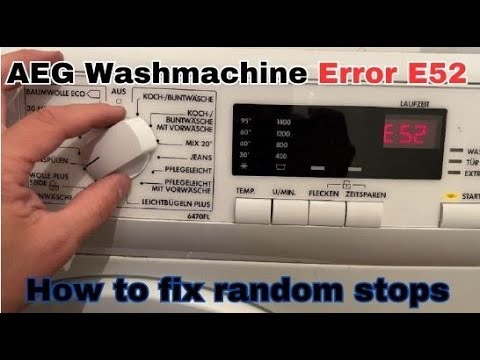Easy fix AEG wash machine error E52, resolve random stops AEG 6470FL Waschmaschine fehler
