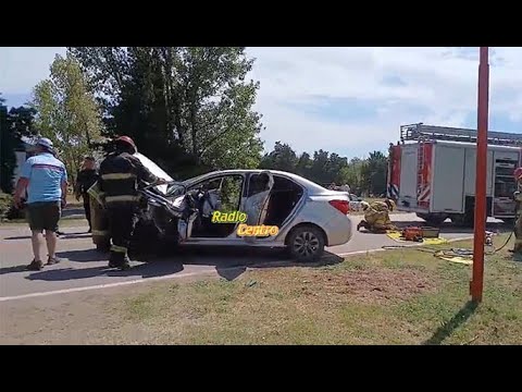 Villa Huidobro (Cba.) - Accidente en el Acceso Juan Pablo II de la localidad.