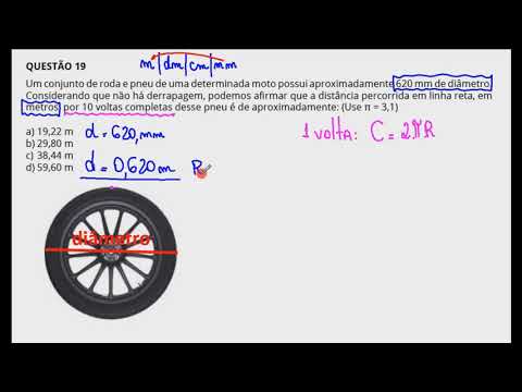 IFSULDEMINAS 2018  - Técnico Integrado - Circunferência - Um conjunto de roda e pneu