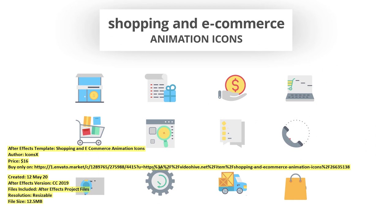 Shopping and E Commerce Animation | After Effects Template | VideoHive 26635138
