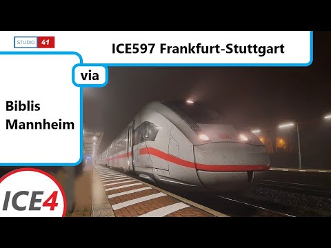 Frankfurt-Stuttgart *ICE 597* (ICE4 II BR412) Führerstandsmitfahrt/Cabride