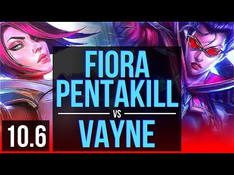 FIORA vs VAYNE (TOP) | Pentakill, 8 solo kills, 2 early solo kills, KDA 12/2/1 | EUW Master | v10.6