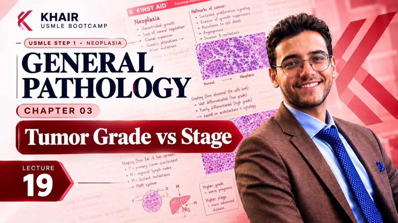 GENERAL PATHOLOGY 19 (Tumor grade vs stage) | DR KHAIR USMLE STEP 1 