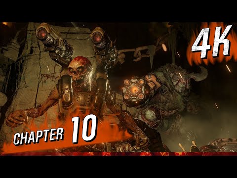 [4K 60] DOOM (2016) (Nightmare / 100%) - Walkthrough pt 10 - Titan's Realm (Titan's Realm)