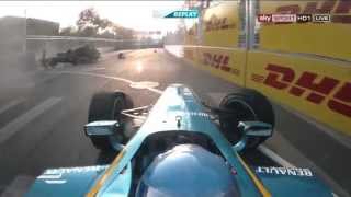 GERMAN | Nick Heidfeld Huge Crash | 2014 FIA Formula E Round 1 Beijing