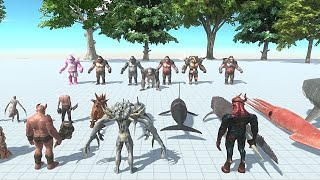 Goro Team VS Infernals & Aquatic  - Animal Revolt Battle Simulator