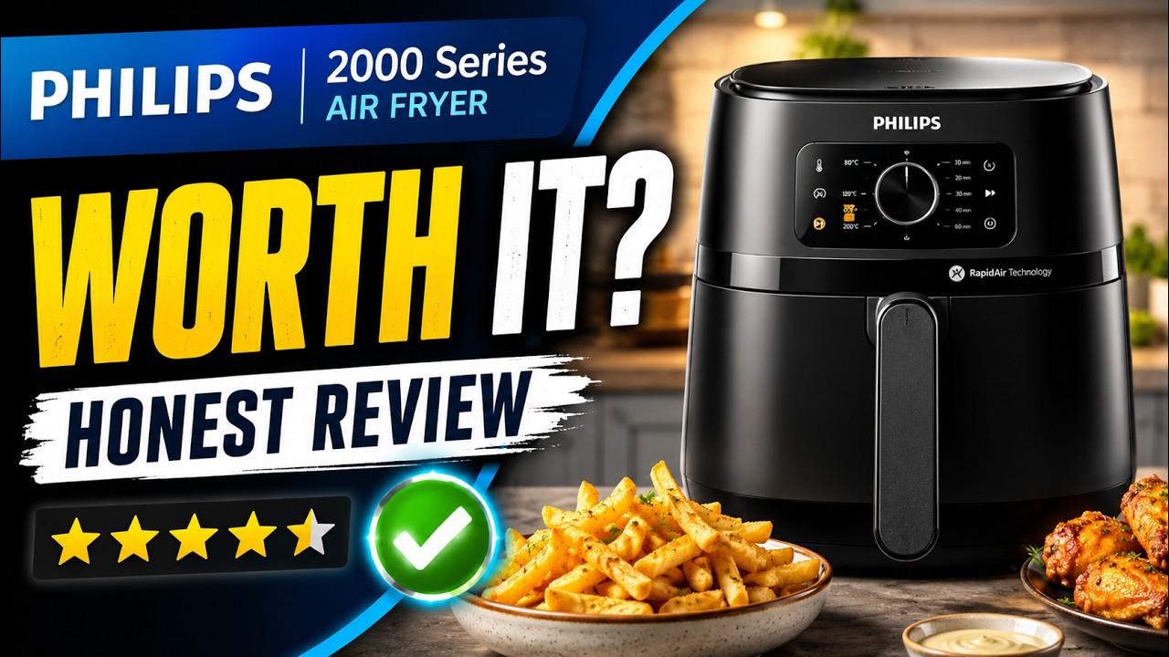 Miniatura da avaliação em vídeo de Fritadeira Airfryer Philips Walita Digital 7,2L