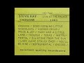 Stevie Ray Vaughan And Double Trouble Live At The Palace L A 1983