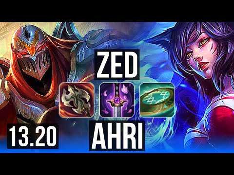 ZED vs AHRI (MID) | 2.7M mastery, 6 solo kills, 800+ games | EUW Master | 13.20