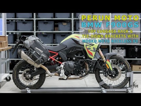 Perun moto BMW F900GS Top luggage rack and Tie-down brackets with Mosko moto Reckless 80 (V4.0)