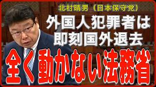 【北村晴男】重大な犯罪を犯した外国人は即刻国外退去に！/ 法務省は何故動こうとしないのか？【日本保守党】【国会レポート】