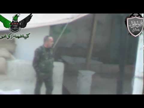 قنص ضابط على أحد الحواجز في مدينة دمشق من قبل كتيبة شهداء ركن الدين