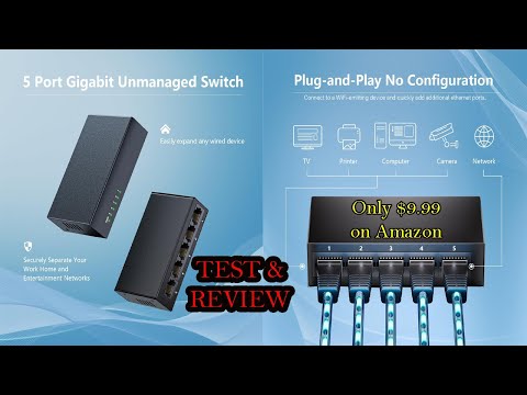 BLIYEE Gigabit Ethernet Switch 4 Port, 1000Mbps High Speed Network Switch, Plug & Play LAN Expansion for Home Office, Stable Wired Connection, No Lag, RJ45 Compatible Cat5/5e/6/7/8 video review thumbnail